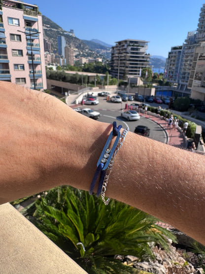 Bracelet perles Maison El Hammami — Bleu