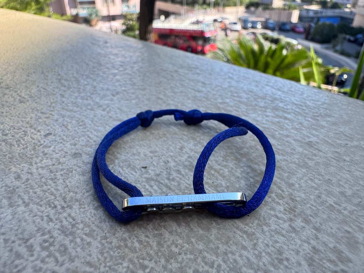 Bracelet perles Maison El Hammami — Bleu