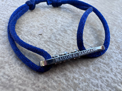 Bracelet perles Maison El Hammami — Bleu