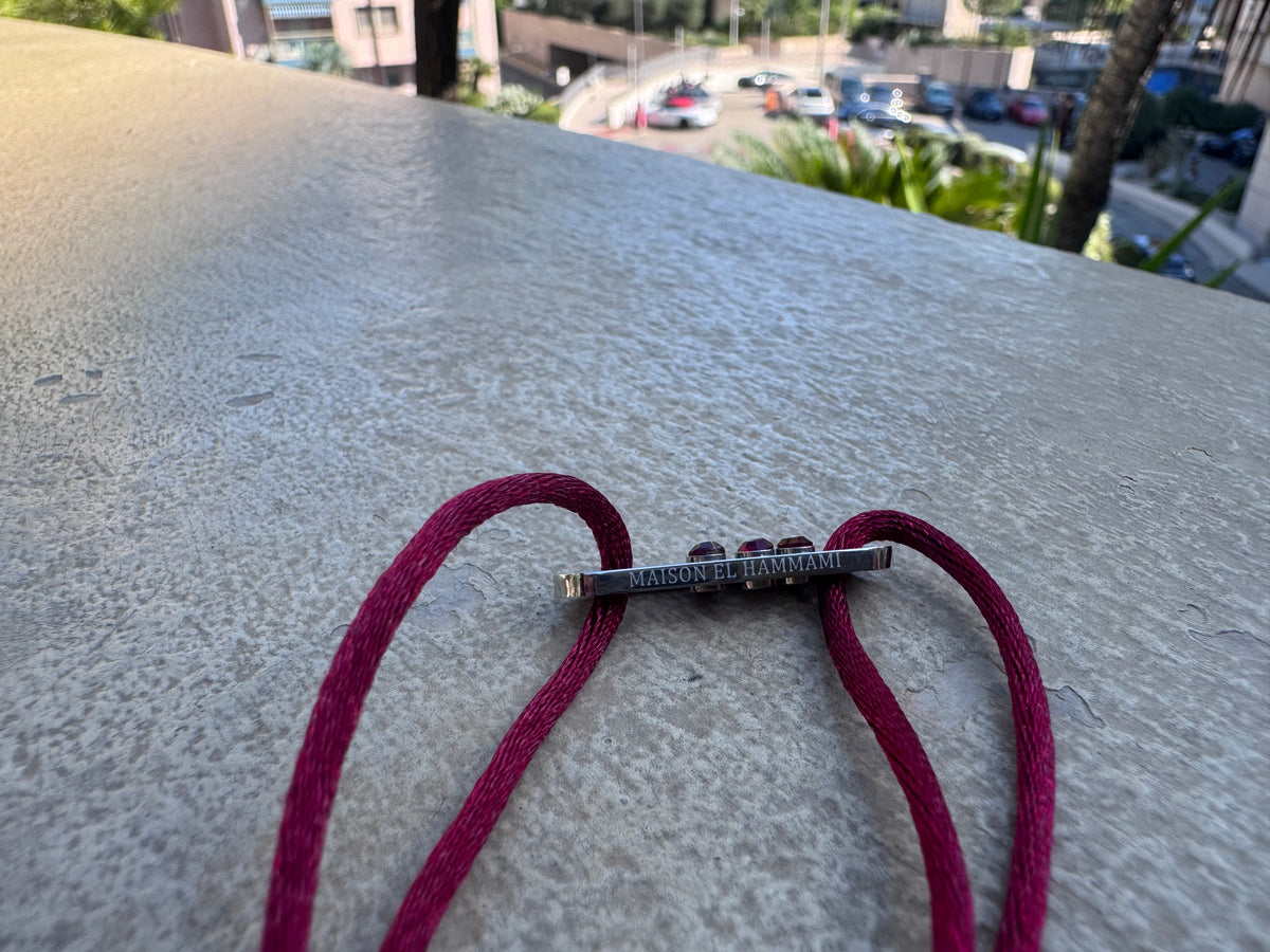 Bracelet perles Maison El Hammami — Rouge